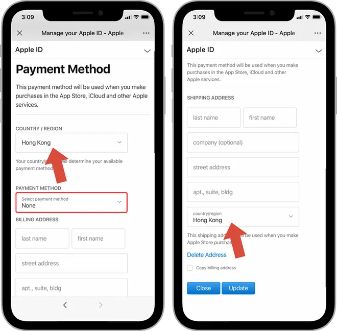 成功修改更新 Apple ID 国家/地区和付款信息